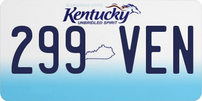 KY license plate 299VEN