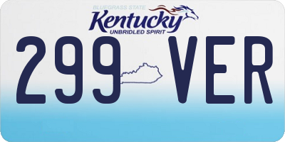 KY license plate 299VER