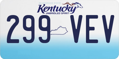 KY license plate 299VEV