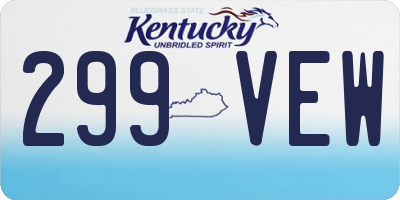 KY license plate 299VEW