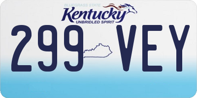 KY license plate 299VEY