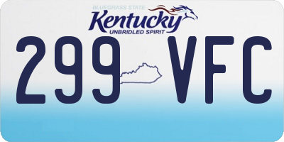 KY license plate 299VFC