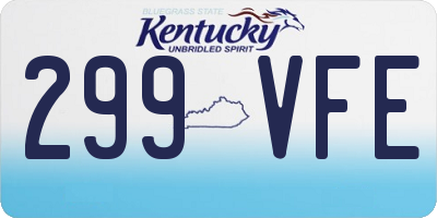KY license plate 299VFE