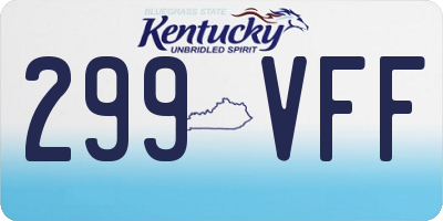 KY license plate 299VFF