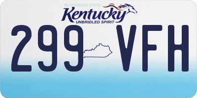 KY license plate 299VFH