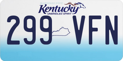 KY license plate 299VFN