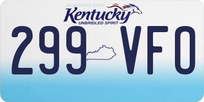 KY license plate 299VFO