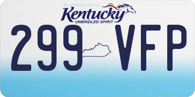 KY license plate 299VFP