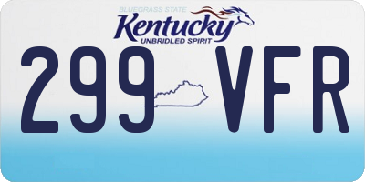 KY license plate 299VFR