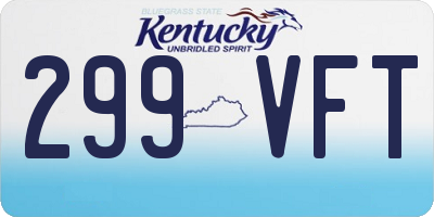 KY license plate 299VFT