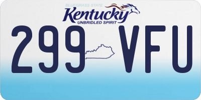 KY license plate 299VFU