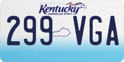KY license plate 299VGA