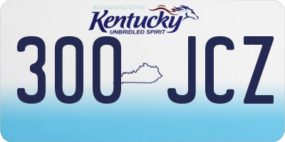 KY license plate 300JCZ