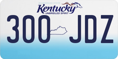 KY license plate 300JDZ