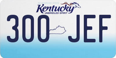 KY license plate 300JEF