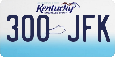 KY license plate 300JFK