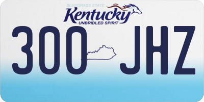 KY license plate 300JHZ