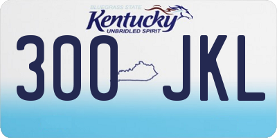 KY license plate 300JKL