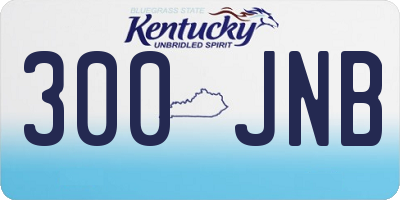 KY license plate 300JNB