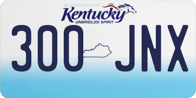 KY license plate 300JNX