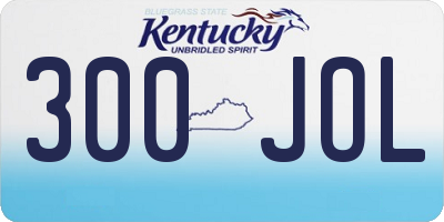 KY license plate 300JOL