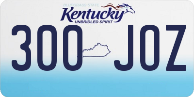 KY license plate 300JOZ