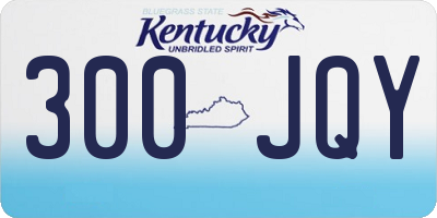 KY license plate 300JQY
