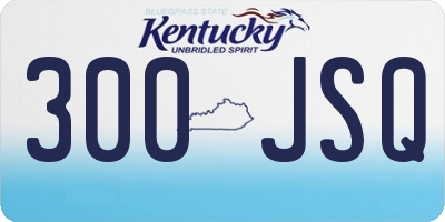 KY license plate 300JSQ