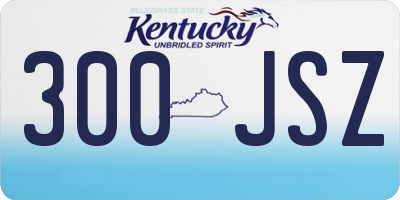 KY license plate 300JSZ
