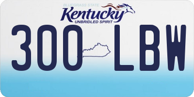 KY license plate 300LBW
