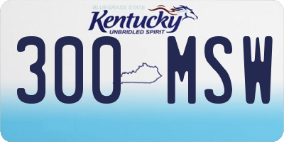 KY license plate 300MSW