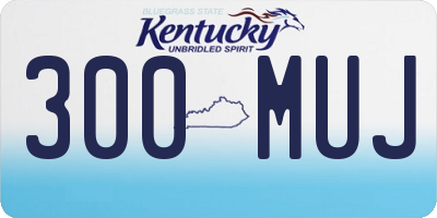 KY license plate 300MUJ