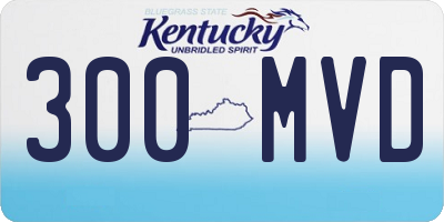 KY license plate 300MVD