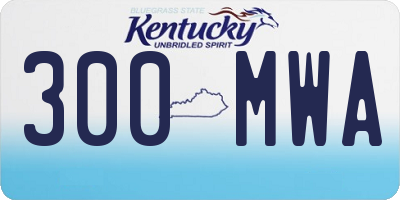 KY license plate 300MWA