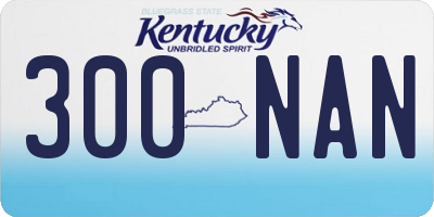 KY license plate 300NAN