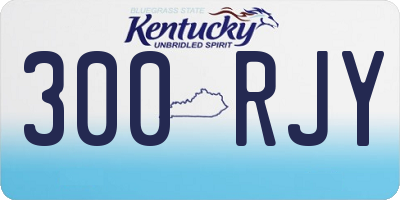 KY license plate 300RJY