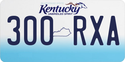 KY license plate 300RXA