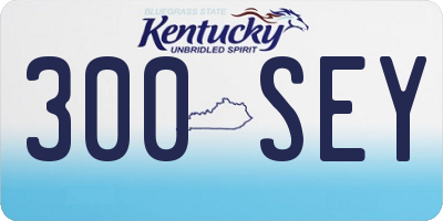 KY license plate 300SEY