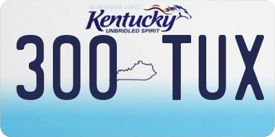 KY license plate 300TUX