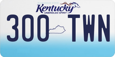 KY license plate 300TWN