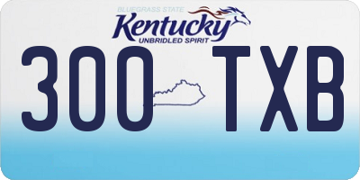 KY license plate 300TXB