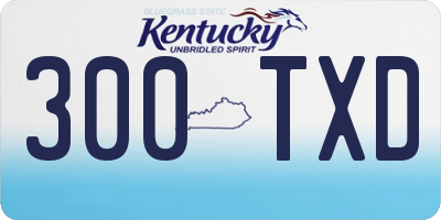 KY license plate 300TXD