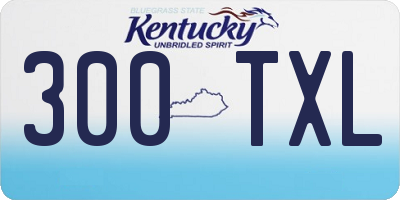 KY license plate 300TXL