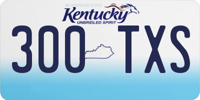 KY license plate 300TXS