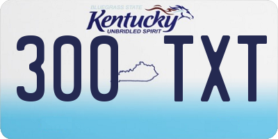 KY license plate 300TXT