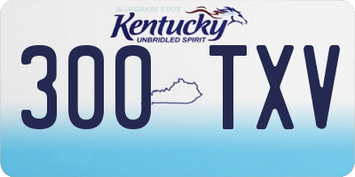 KY license plate 300TXV