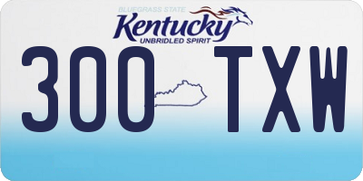 KY license plate 300TXW