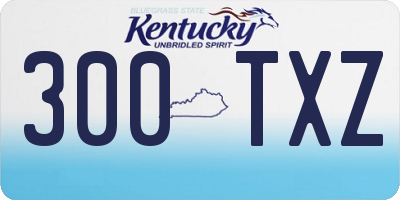 KY license plate 300TXZ