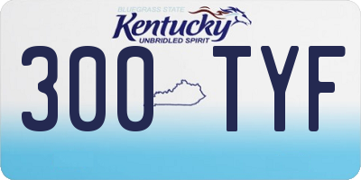 KY license plate 300TYF