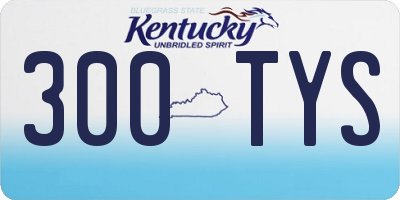 KY license plate 300TYS